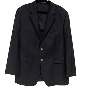 Lauren Ralph Lauren Navy Blue Two Gold Button Blazer 100% Wool 44R Read